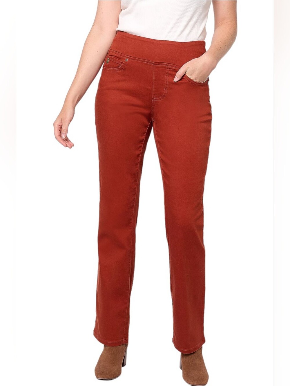 Kim Gravel BELLE Womens Triple Lux | Burnt Henna Pants Trousers Size 16